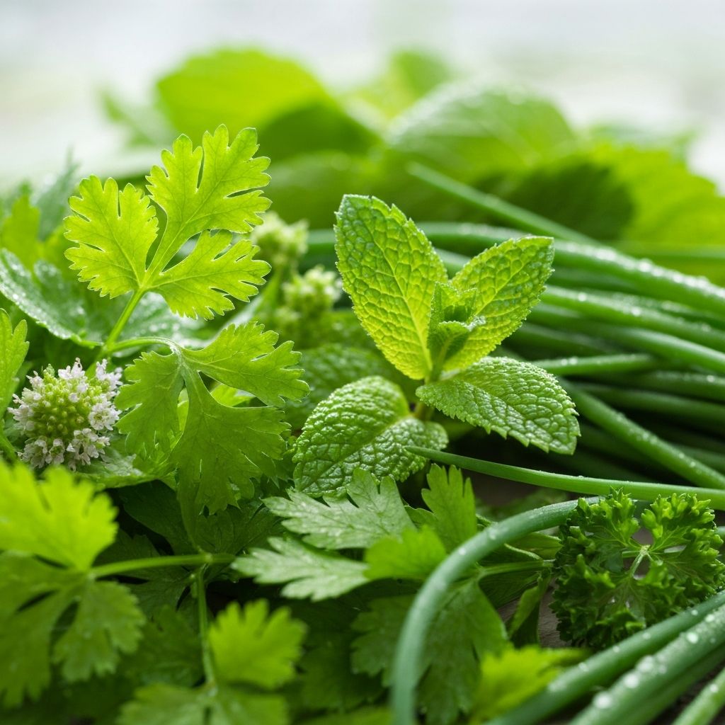 Naravni rastlinski viri - svežo zelene rastline in zelišča